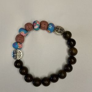 Pink lava stone bracelet